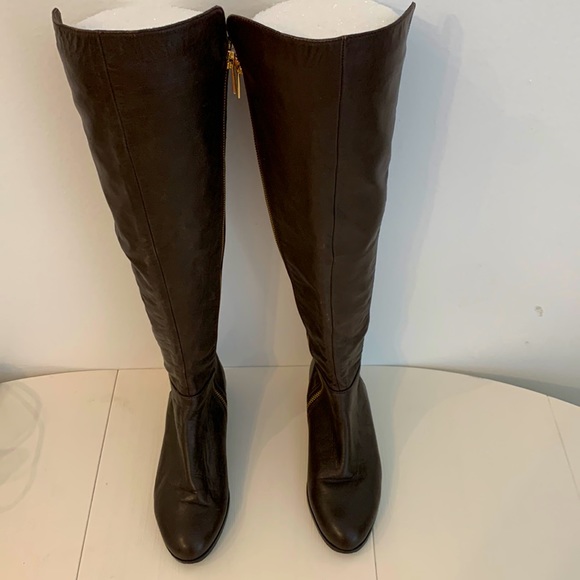 Michael Kors Brown Leather Tall Boots - size 6 - like new! - Picture 3 of 14